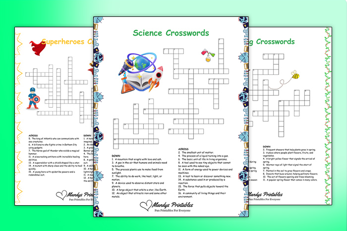 kids crossword puzzles printable