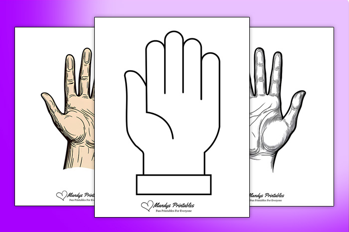 printable hand outline template