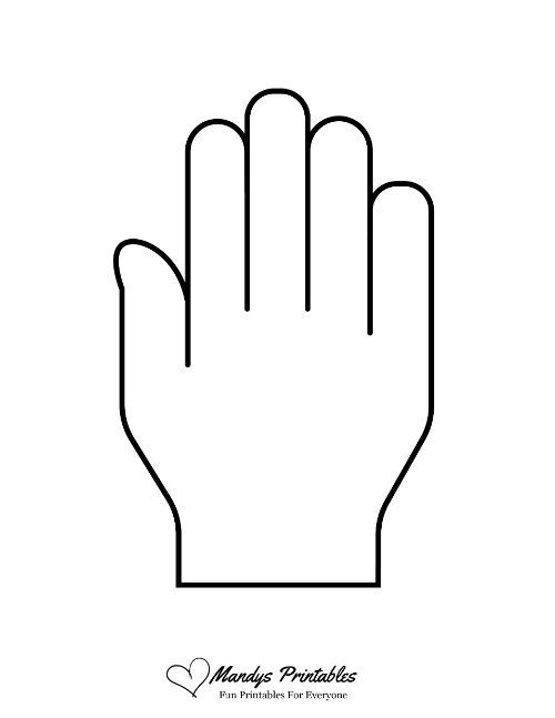 outline of a hand template