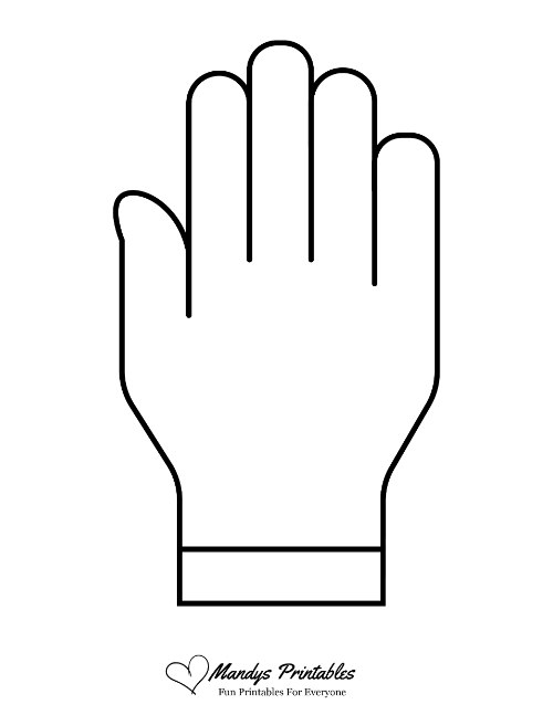 outline of a hand printable