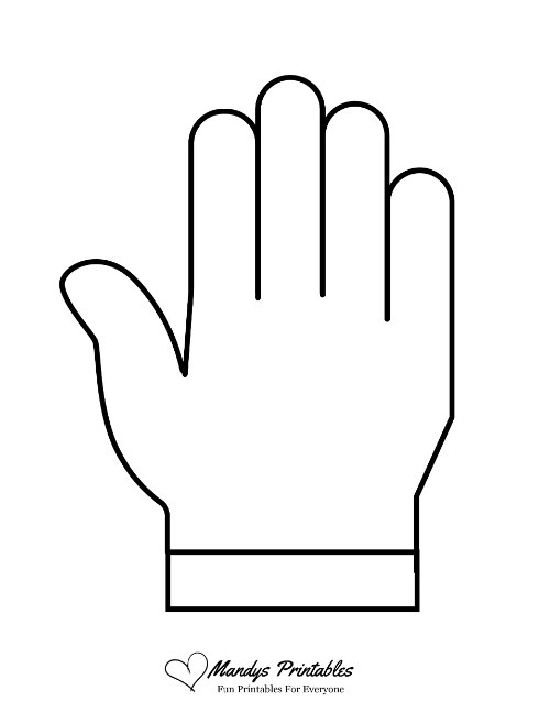 outline of a hand printable