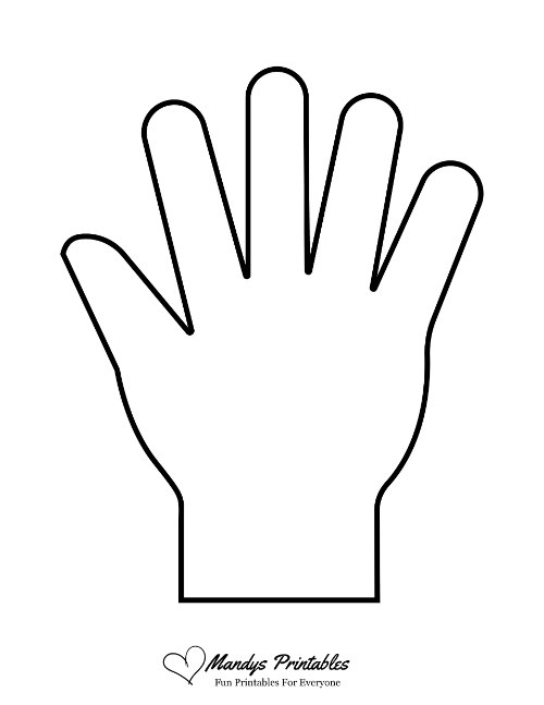 a black and white outline of a hand