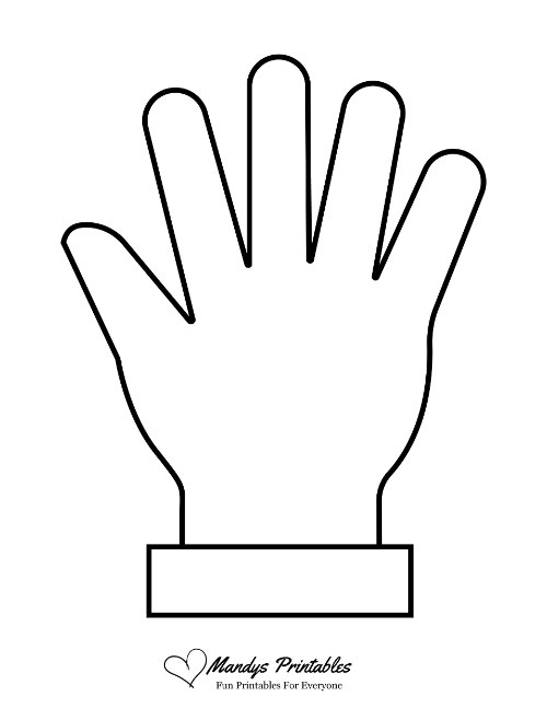 a black and white outline of a hand