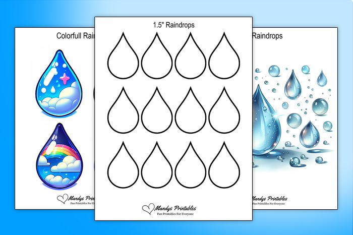 printable raindrop templates