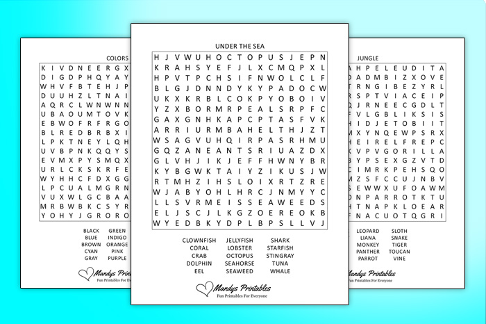 printable wordsearches