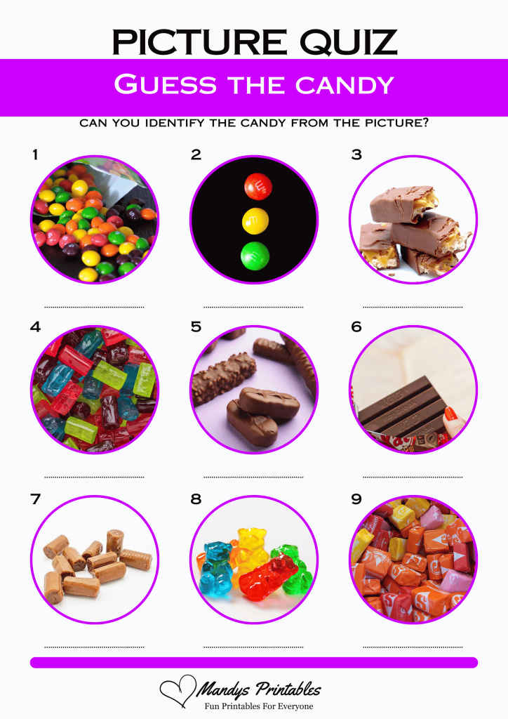 guess the candy quiz