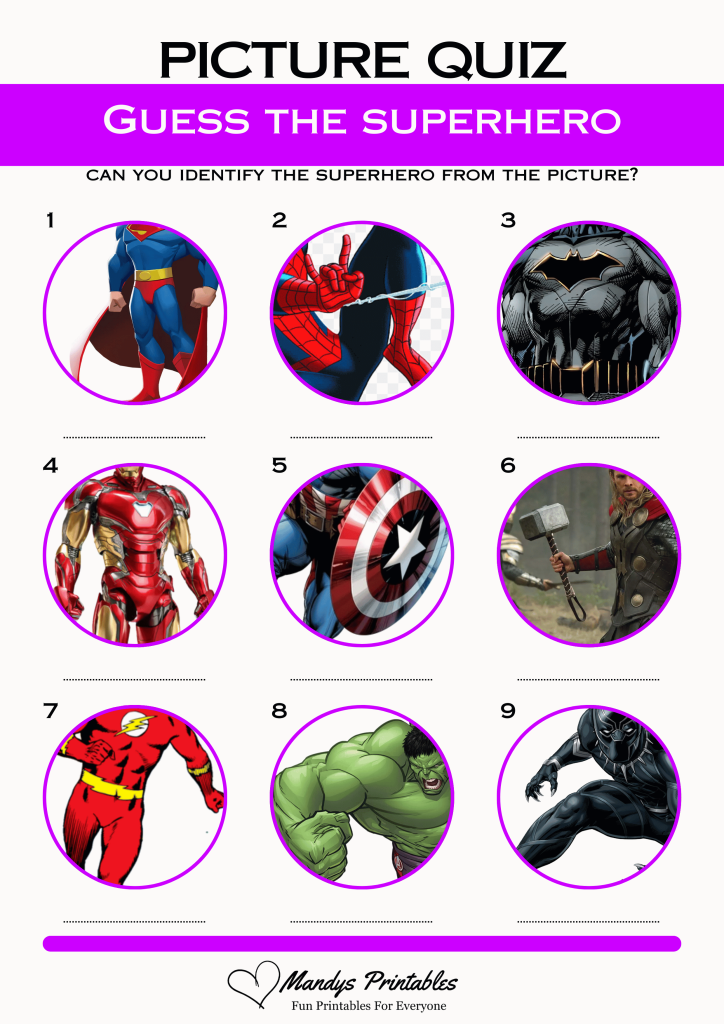 guess the superhero quiz