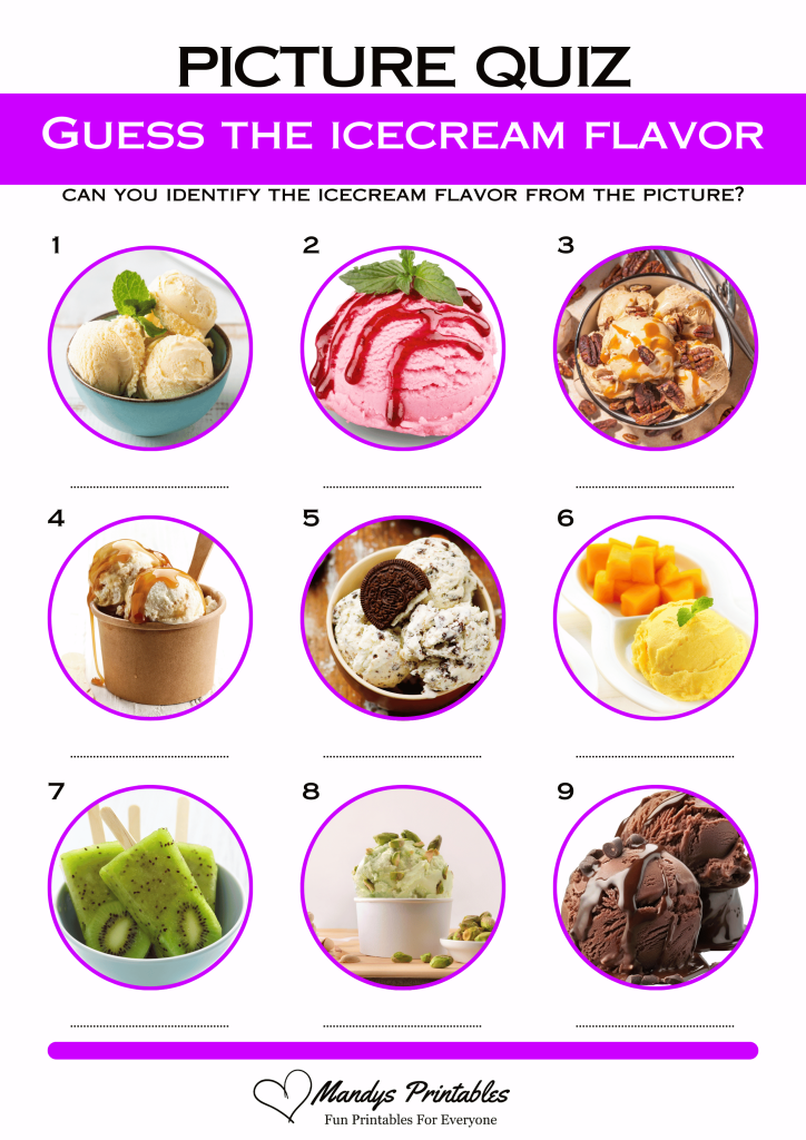 ice cream quiz