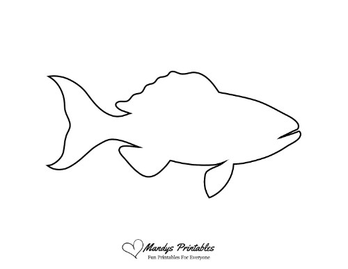 outline of a fish template