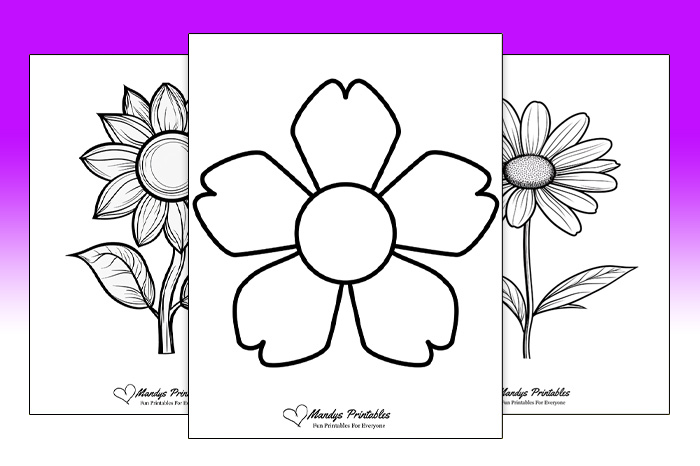 Outline Of a Flower Printable
