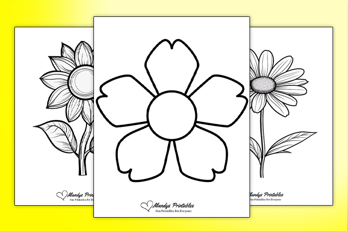 Outline Of a Flower Printable