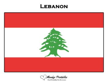 Printable lebanon Flag