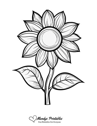 Sunflower Outline Template