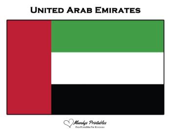 Printable united arab emirates Flag