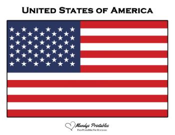 Printable united states of america Flag