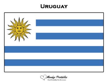 Printable uruguay Flag