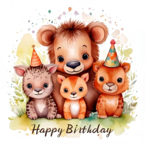 printable zoo animal birthday card