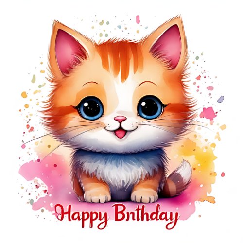 printable cat birthday card