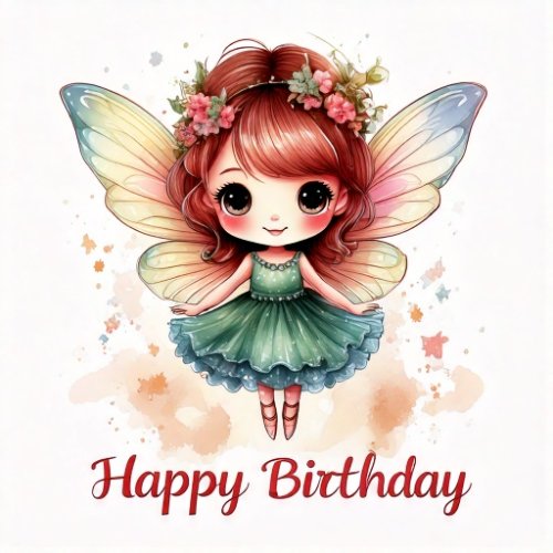 printable fairy birthday card