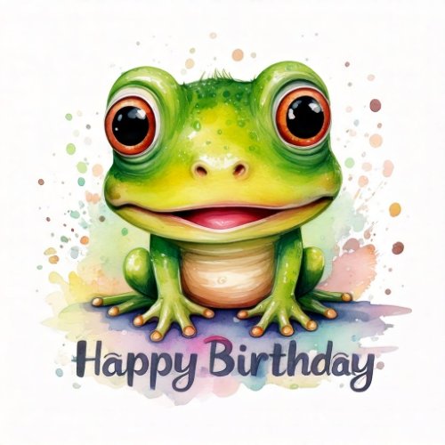 printable frog birthday card