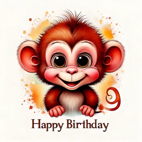 printable monkey birthday card