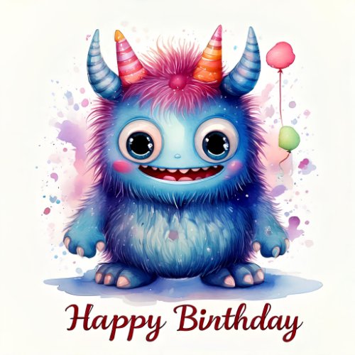 printable monster birthday card