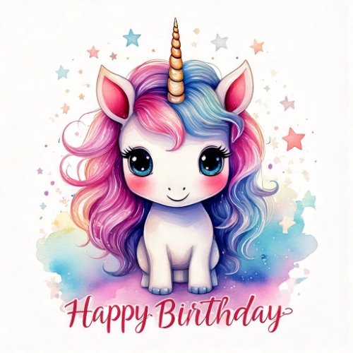 printable unicorn birthday card