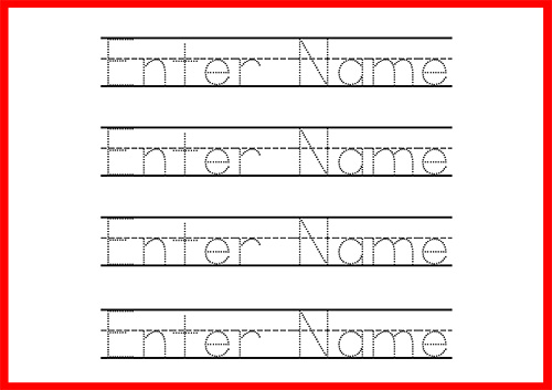 name tracing worksheets