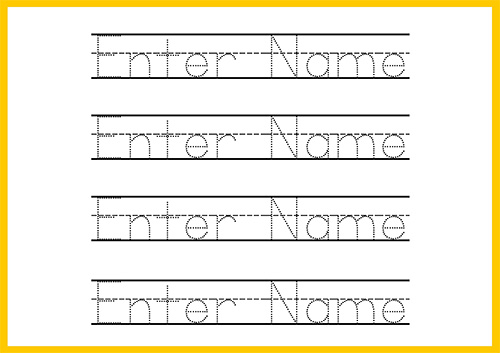 blank name tracing worksheets