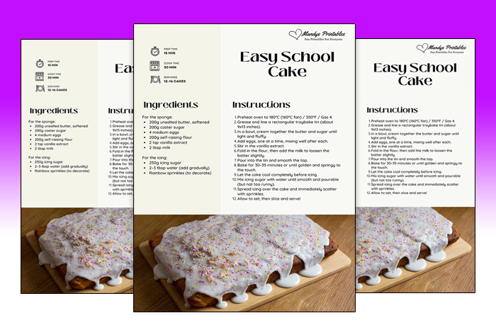 school cake recipe