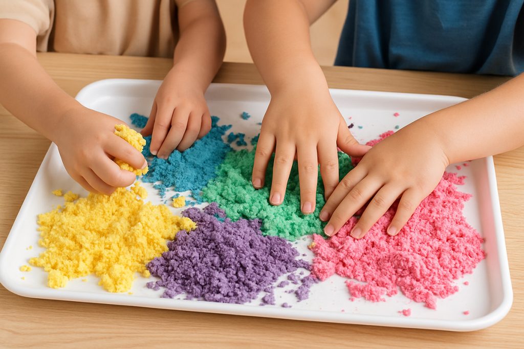 sensory play moon sand
